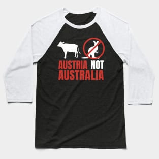 Funny Pun Austria Not Australia Baseball T-Shirt